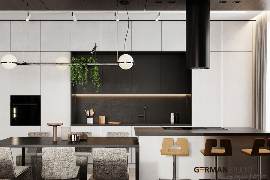 ağ adalı modern mətbəx mebelləri
