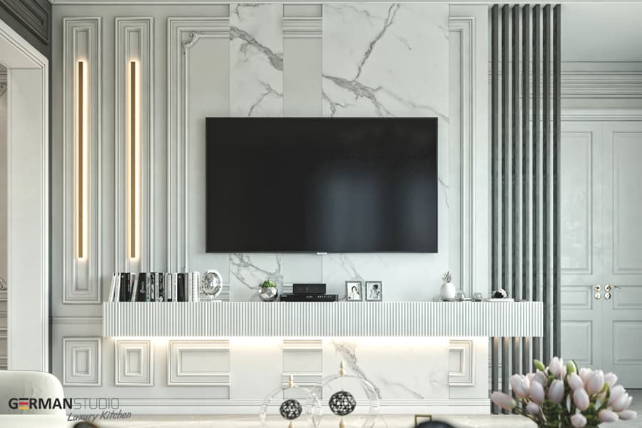 modern ağ tv stend modeli